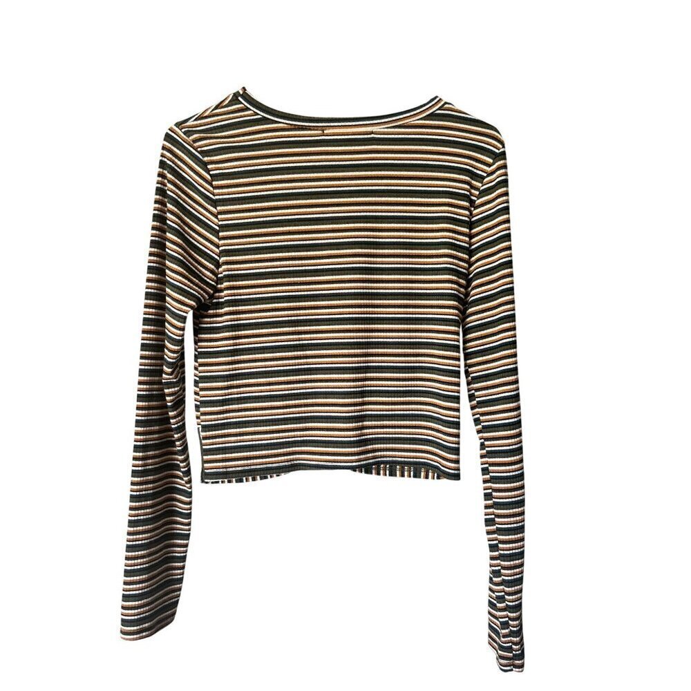 Gaze Women's Cropped Stripped Multicolor Top - Picture 3 of 7